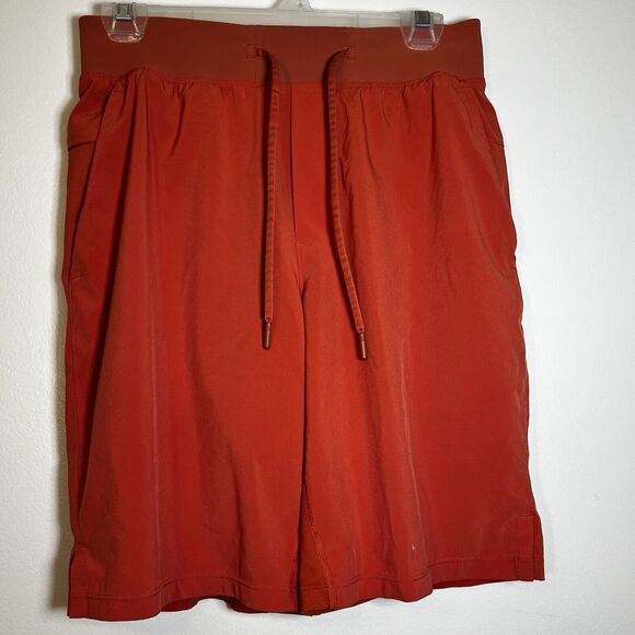 Lululemon T. H. E. Short 9" linerless shorts‎ mens Sz S orange active str… - Picture 1 of 5